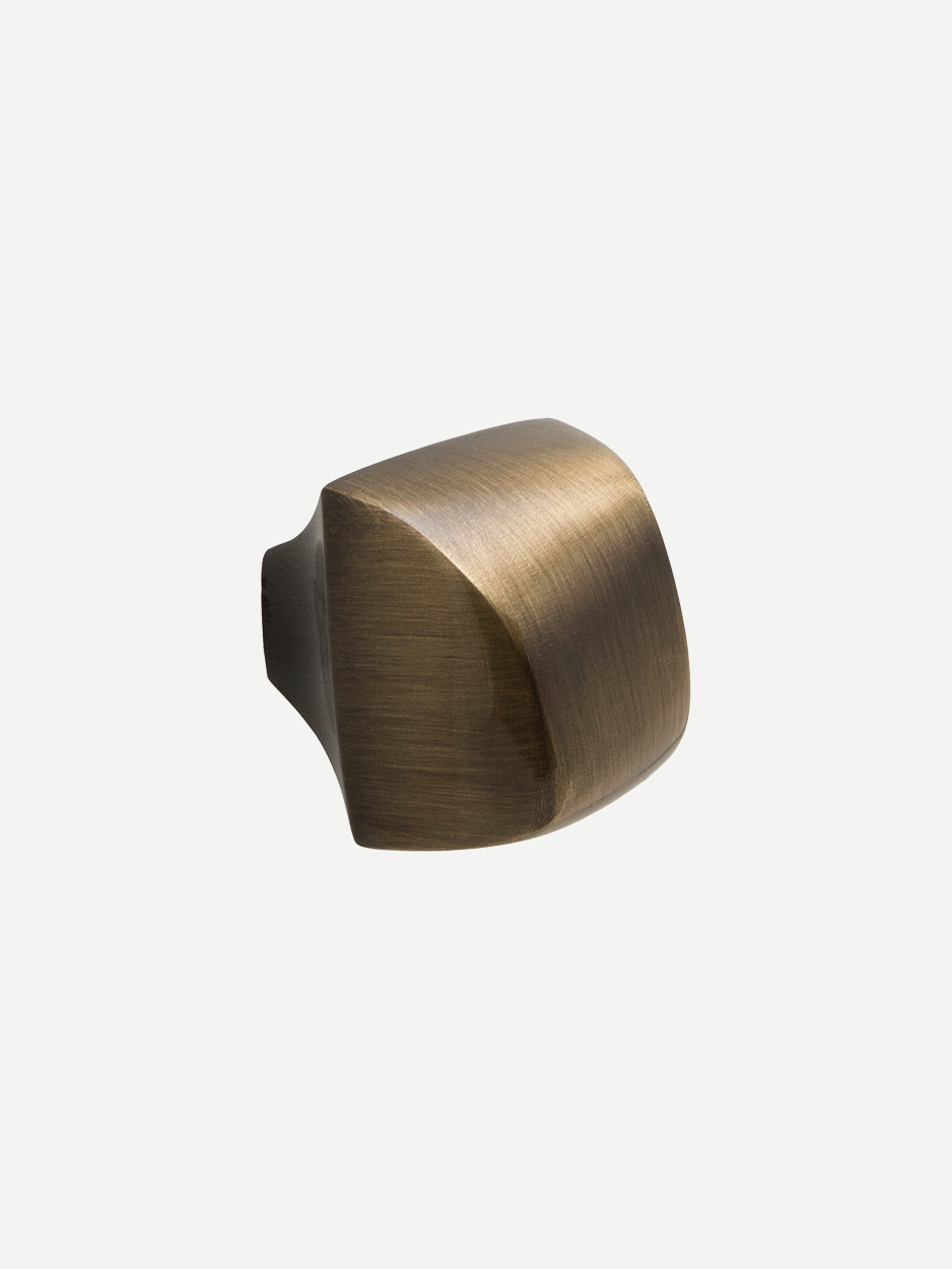 Contemporary luxury knob for cabinets and wardrobes in glossy bronze