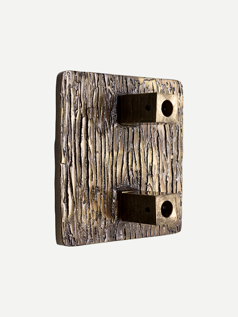 Minimalist brass cabinet pull for high-end interiors in antique bronze