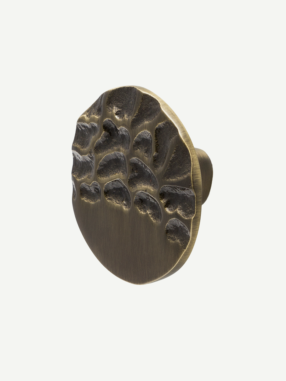 Round cabinet knob in glossy bronze finish for cabinet pull